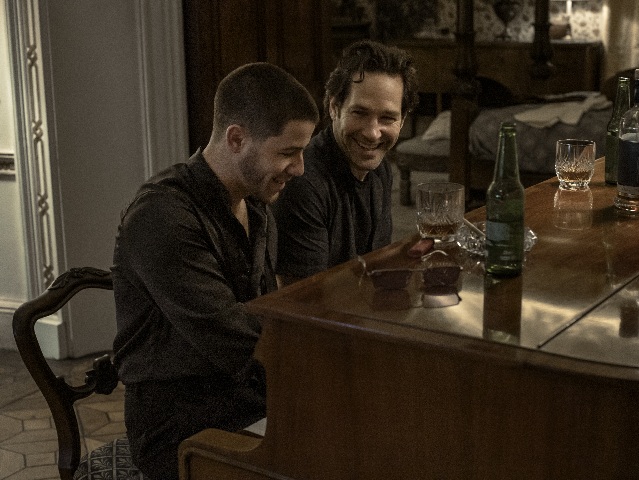 Nick Jonas as Danny and Paul Rudd as Rick in Power Ballad. Photo Credit: David Cleary